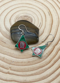 Sterling Silver Gemstone Tibetan Kalachakra Earrings