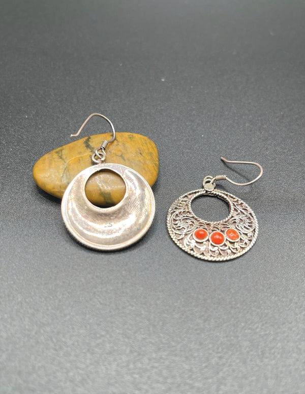 Sterling Silver Gemstone Tibetan Filigree Earrings