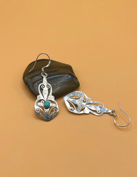 Sterling Silver Gemstone Tibetan Sword Earrings