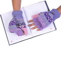 Tribal Pattern Woolen Hunter Gloves