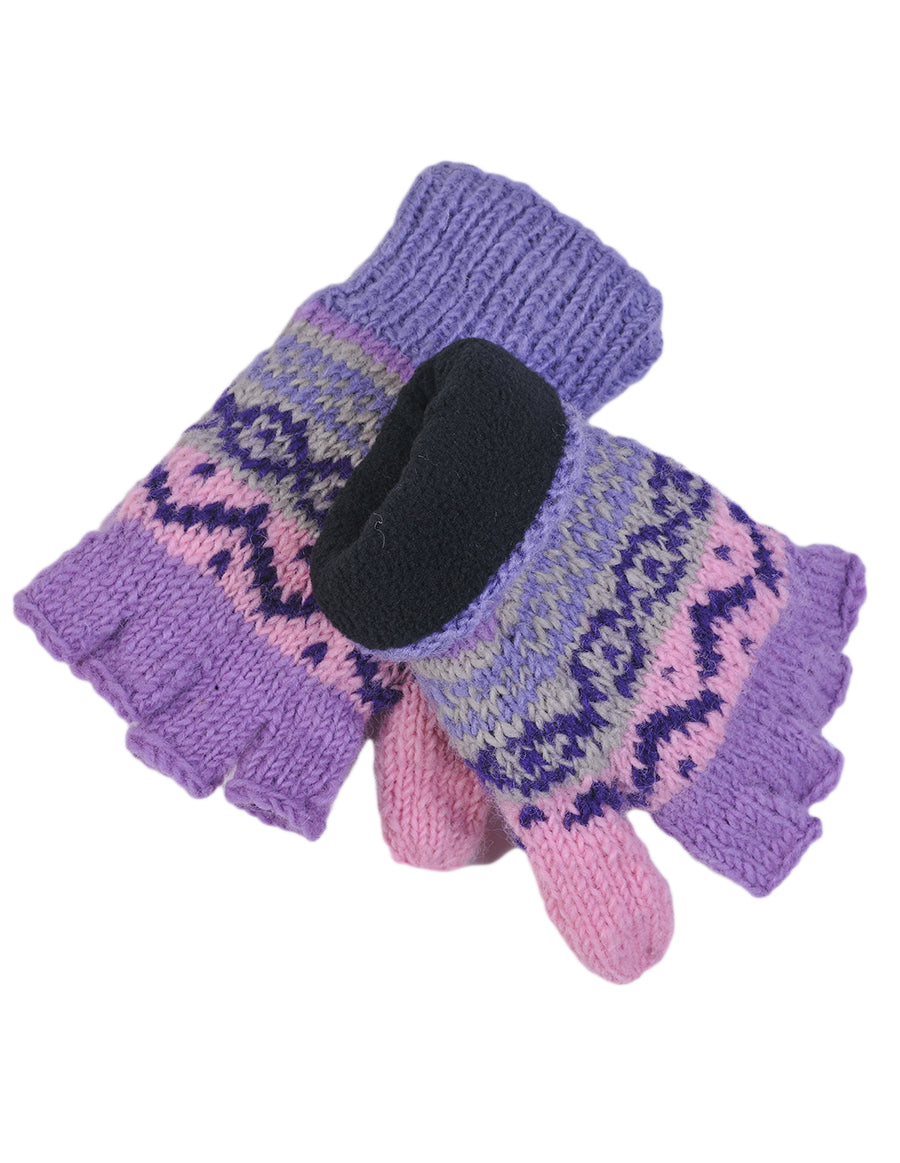 Tribal Pattern Woolen Hunter Gloves