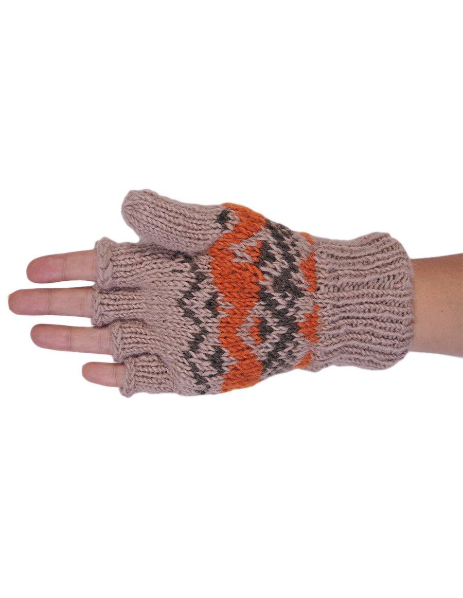 Tribal Pattern Woolen Hunter Gloves