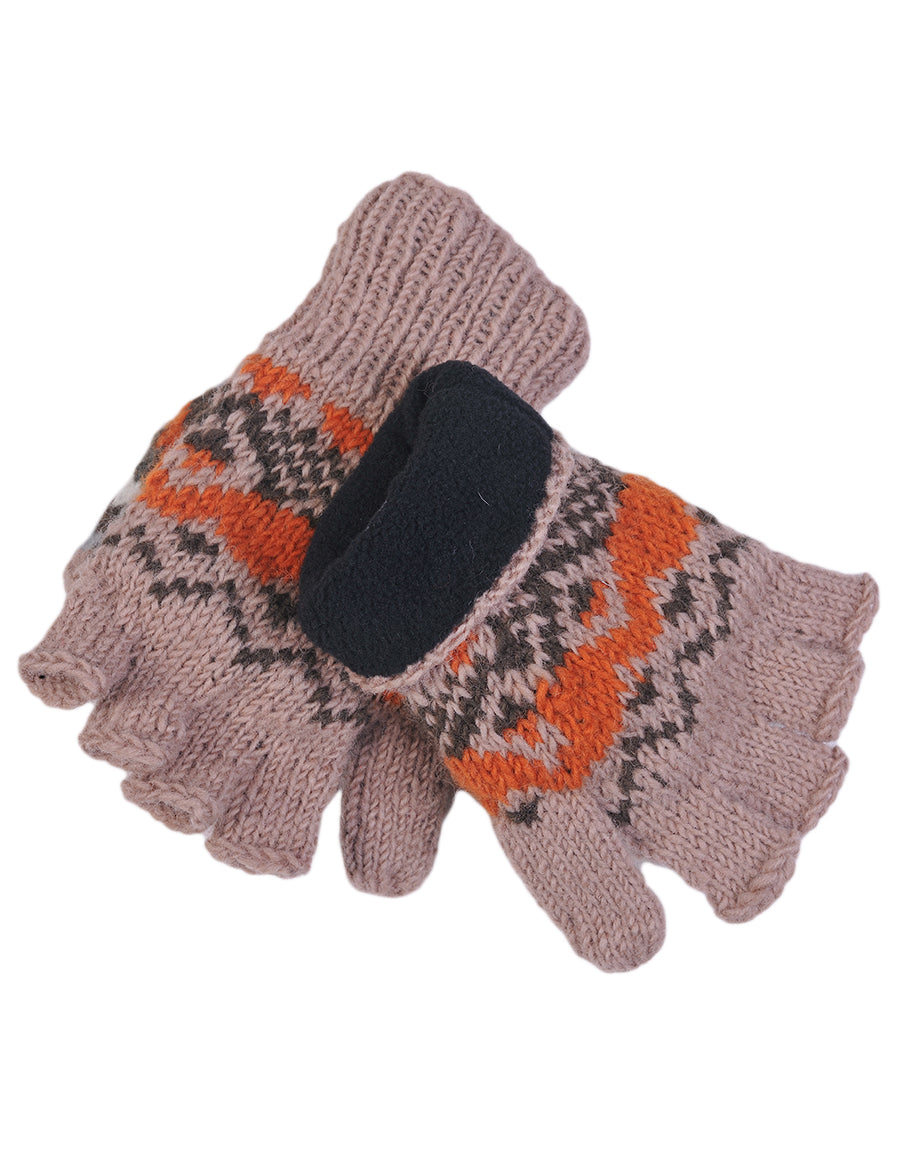 Tribal Pattern Woolen Hunter Gloves