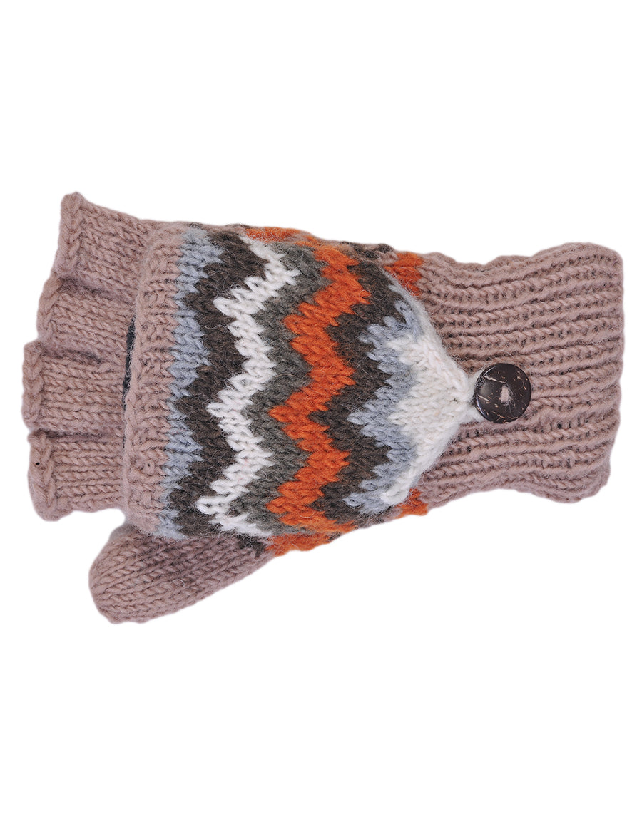 Tribal Pattern Woolen Hunter Gloves