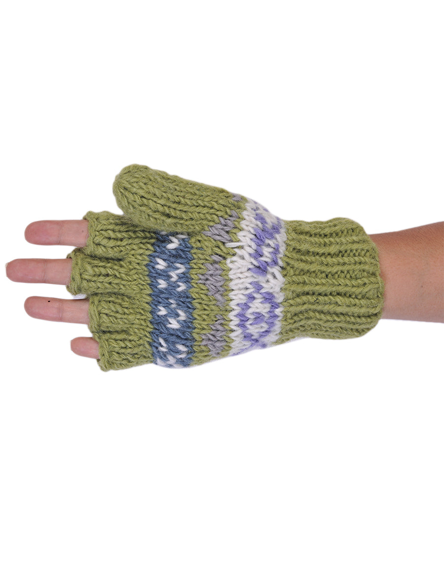 Tribal Pattern Woolen Hunter Gloves