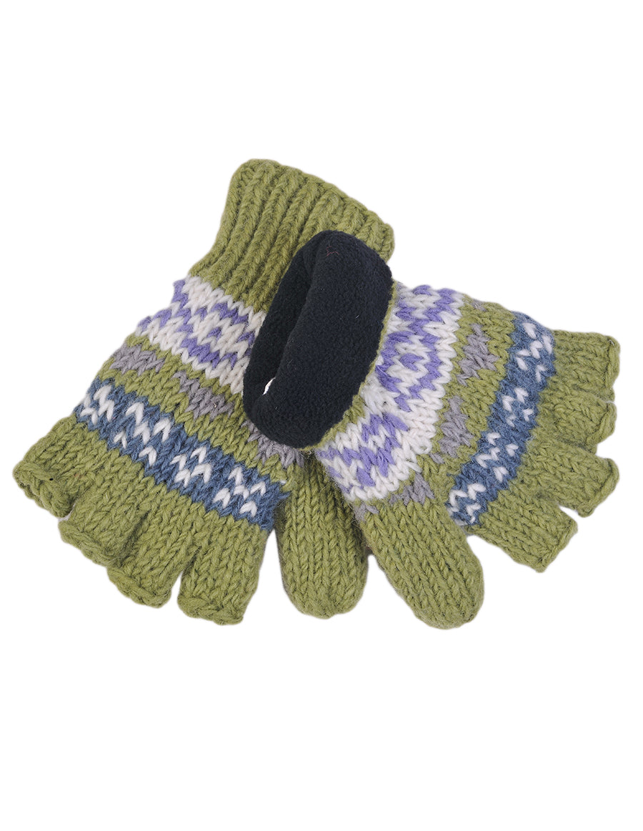 Tribal Pattern Woolen Hunter Gloves