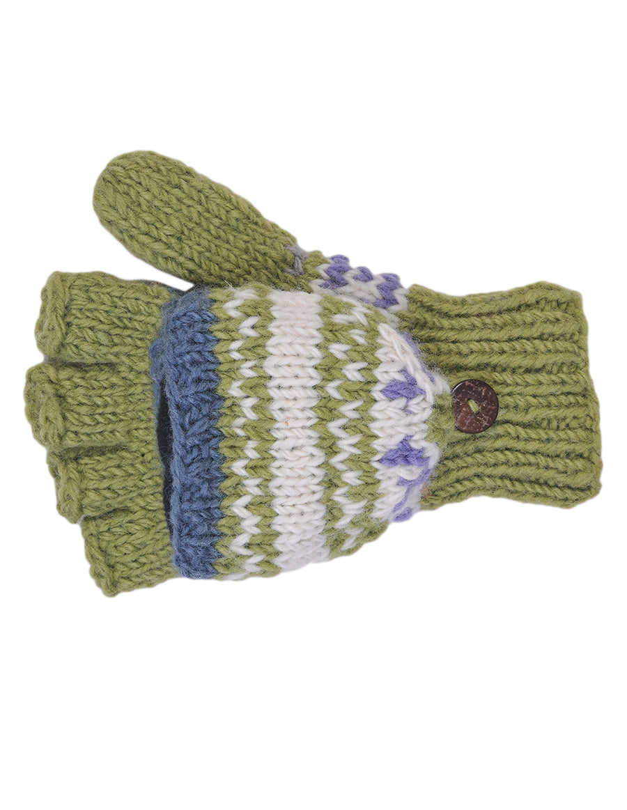 Tribal Pattern Woolen Hunter Gloves