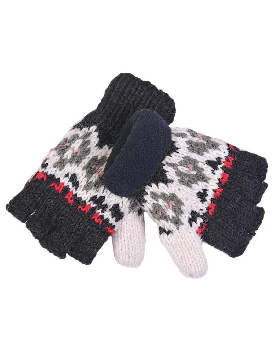 Tribal Pattern Woolen Hunter Gloves