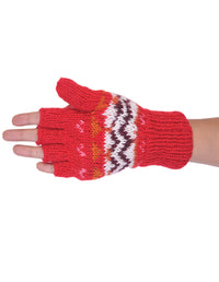 Tribal Pattern Woolen Hunter Gloves