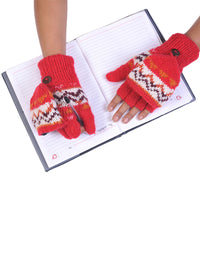 Tribal Pattern Woolen Hunter Gloves