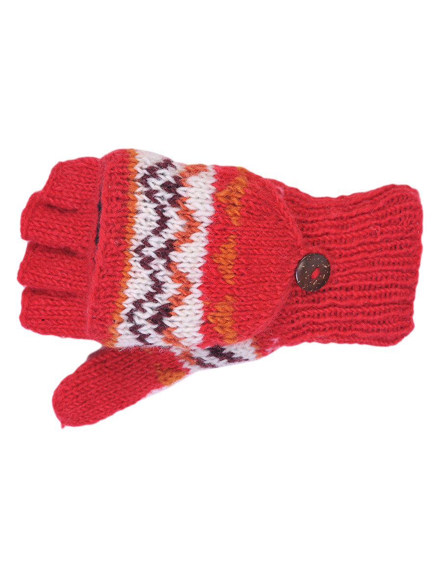 Tribal Pattern Woolen Hunter Gloves