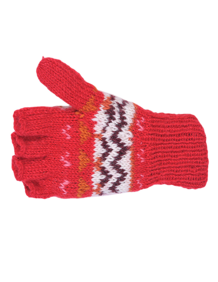 Tribal Pattern Woolen Hunter Gloves