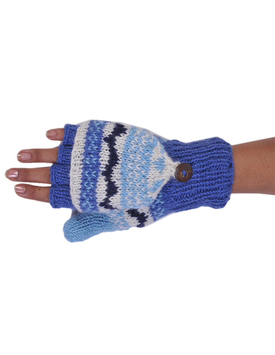 Tribal Pattern Woolen Hunter Gloves