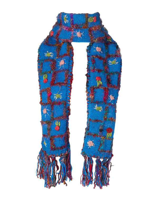 Woolen Scarf with Recyceld Silk Embroidery