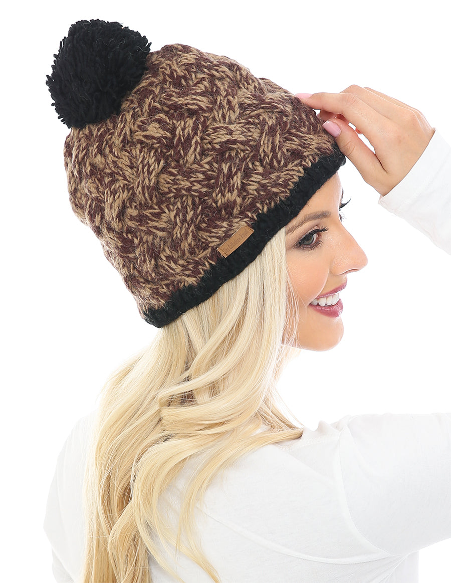 Woolen Beanie Hat with Pom Pom