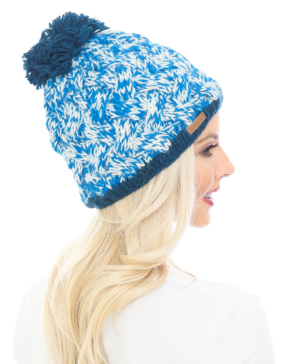 Woolen Beanie Hat with Pom Pom