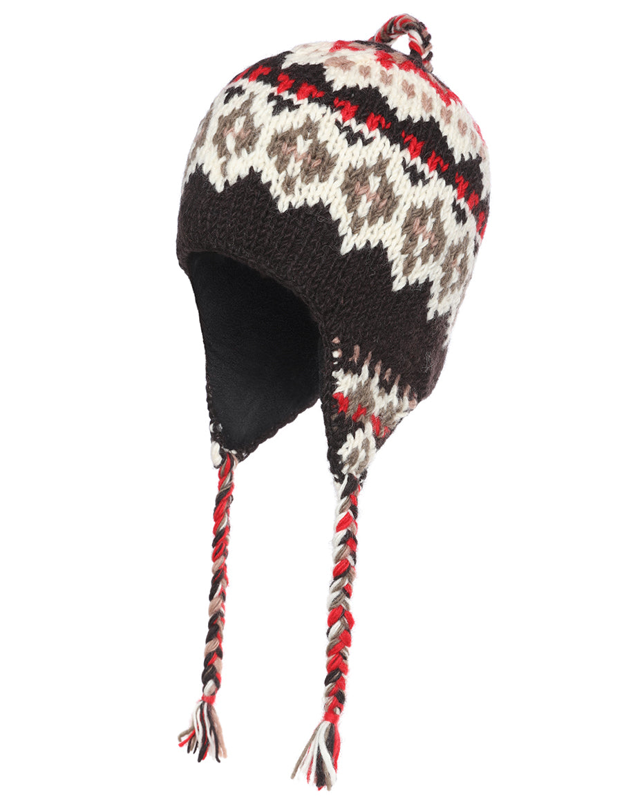 Tribal Pattern Ear Flap Woolen Hat