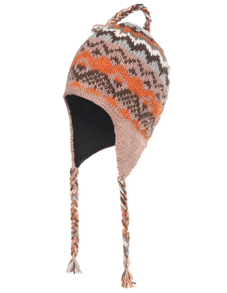 Tribal Pattern Ear Flap Woolen Hat