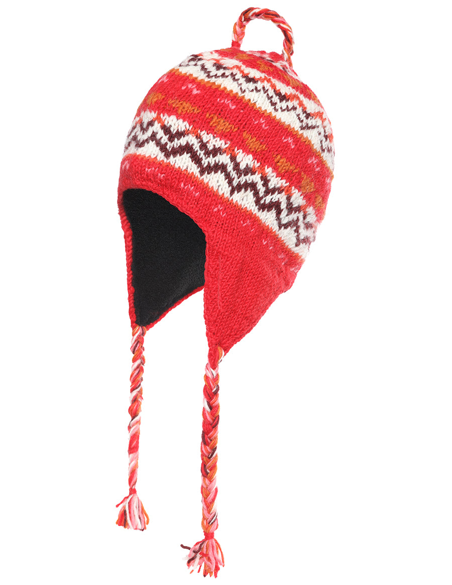 Tribal Pattern Ear Flap Woolen Hat