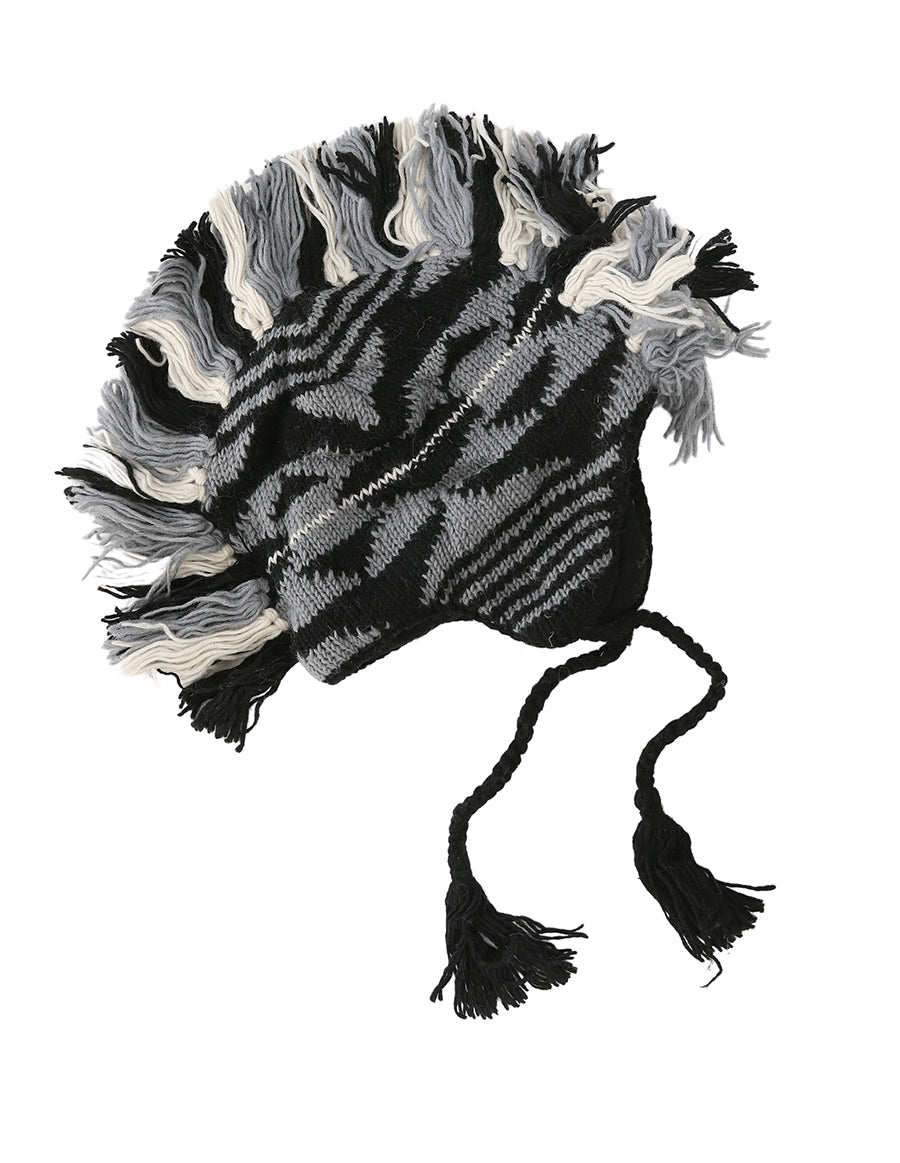 Mohawk Woolen Lined Beanie Ear Flap Hat