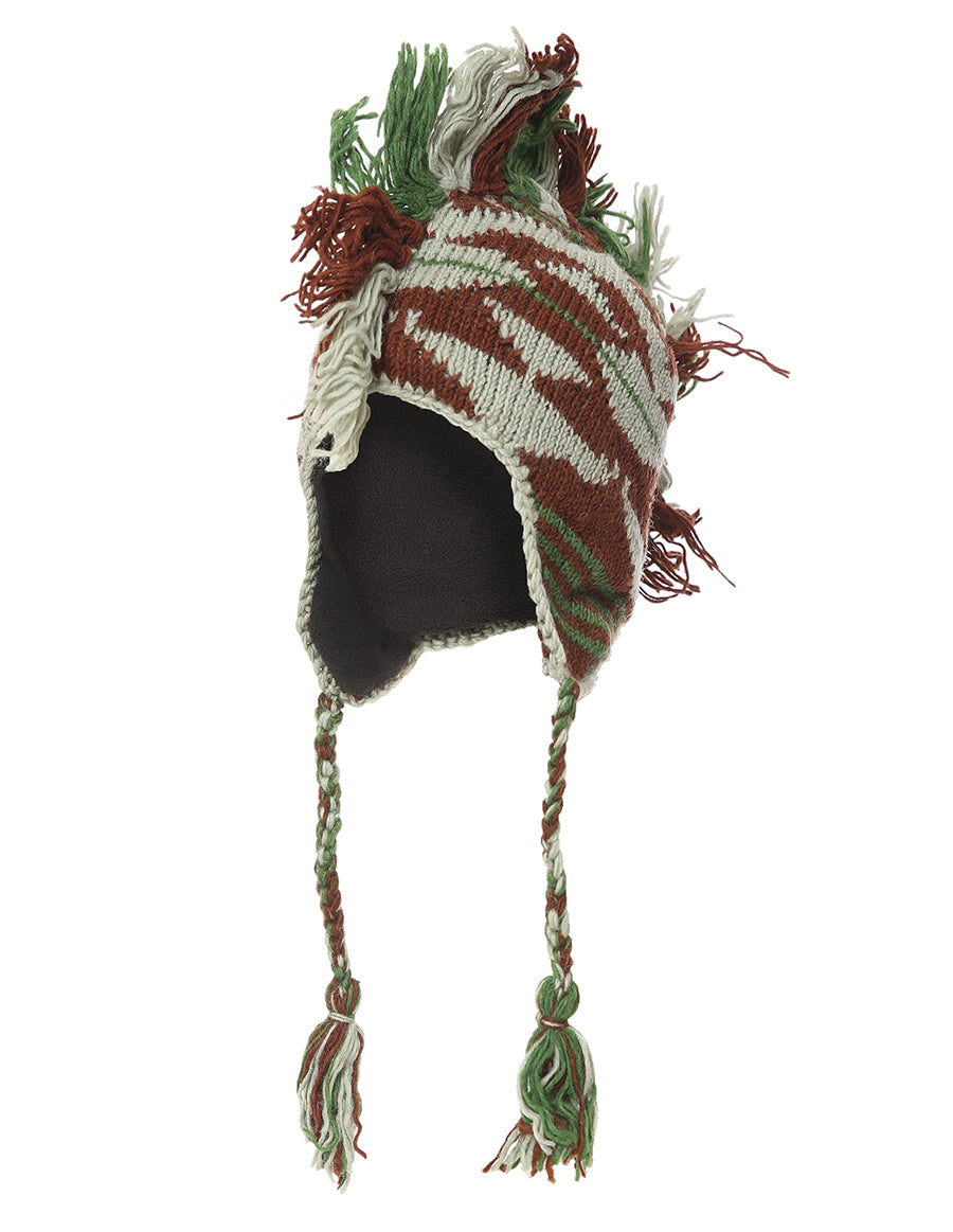 Mohawk Woolen Lined Beanie Ear Flap Hat
