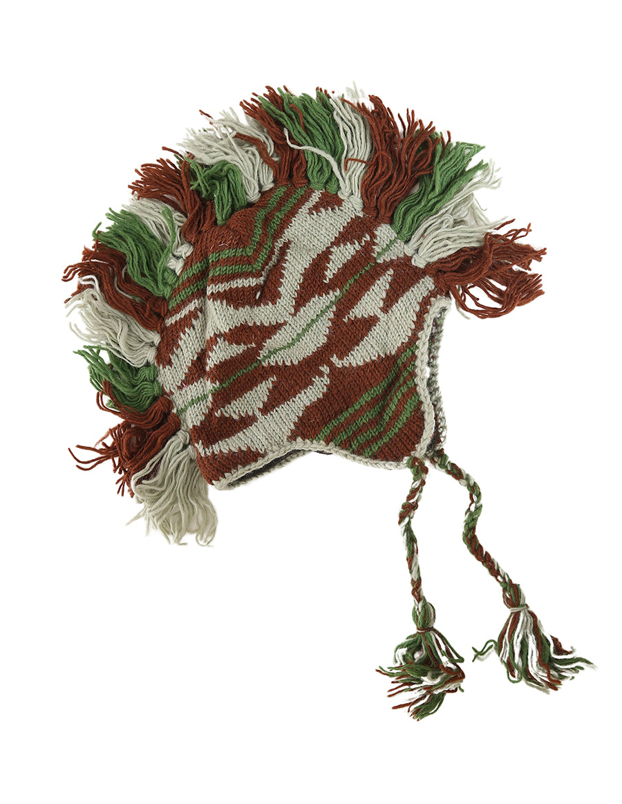 Mohawk Woolen Lined Beanie Ear Flap Hat