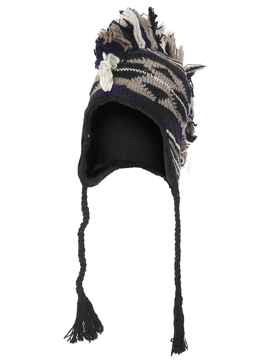 Mohawk Woolen Lined Beanie Ear Flap Hat
