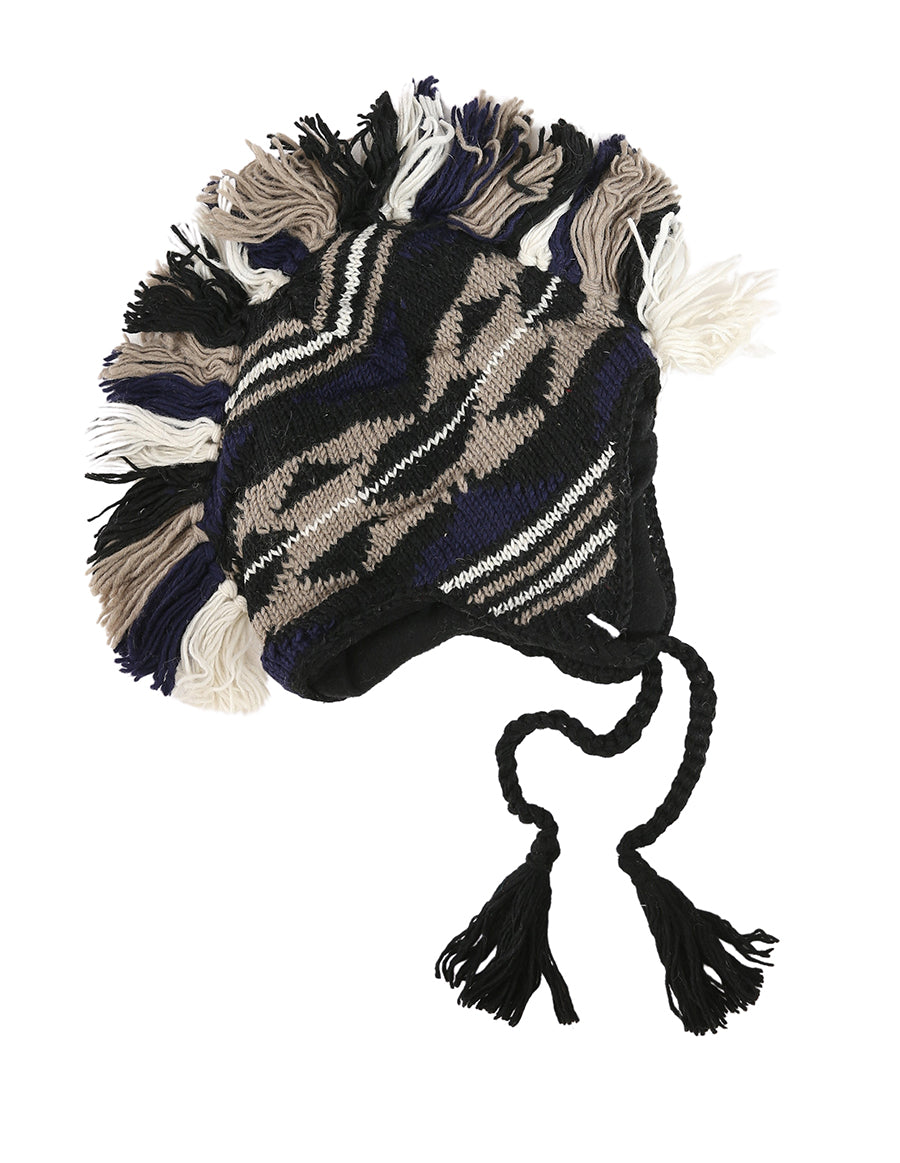 Mohawk Woolen Lined Beanie Ear Flap Hat