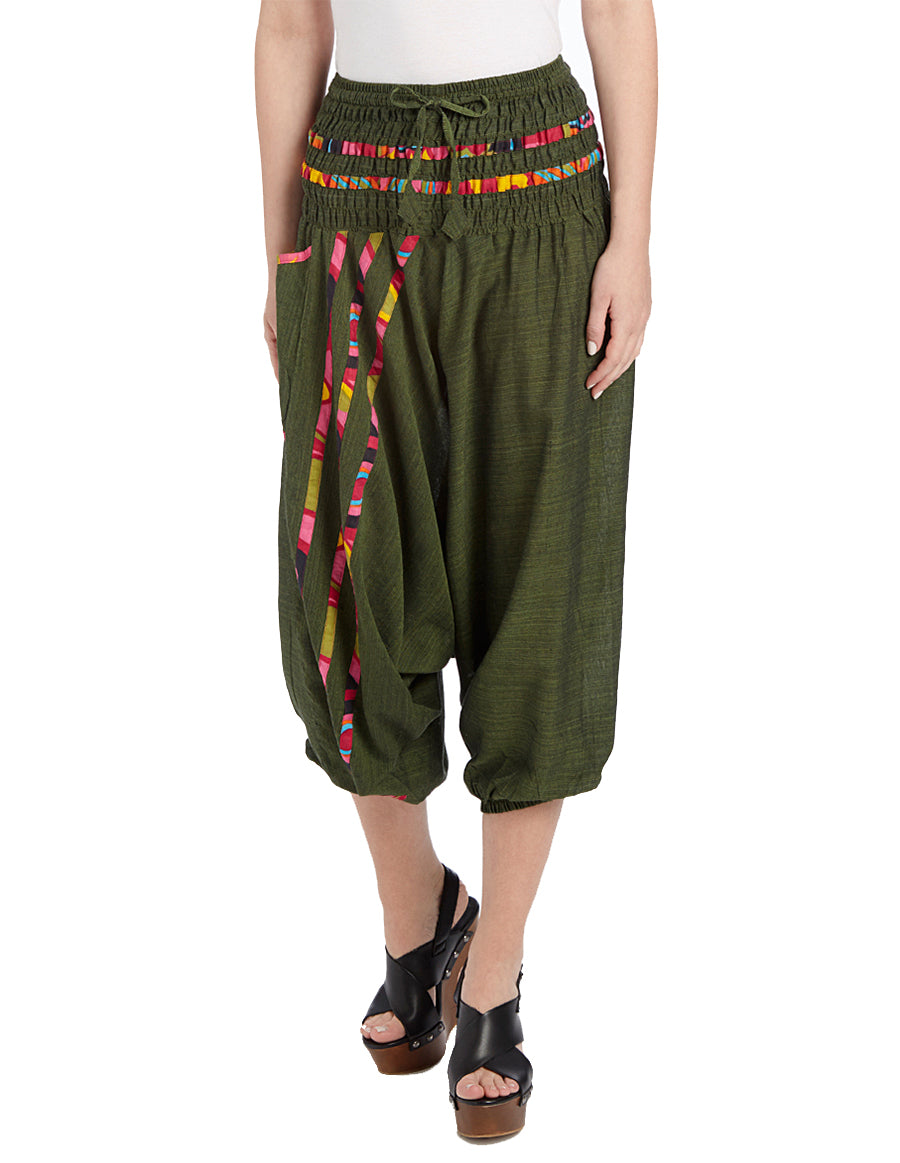 Crop Harem Cotton Pants