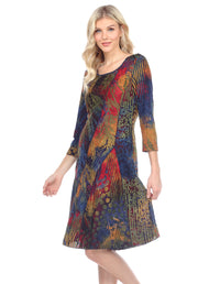 Palila Scoop Neck 3/4 Sleeve Dress