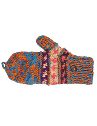 Melange Tribal Pattern Woolen Hunter Gloves