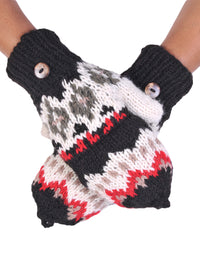 Tribal Pattern Woolen Hunter Gloves