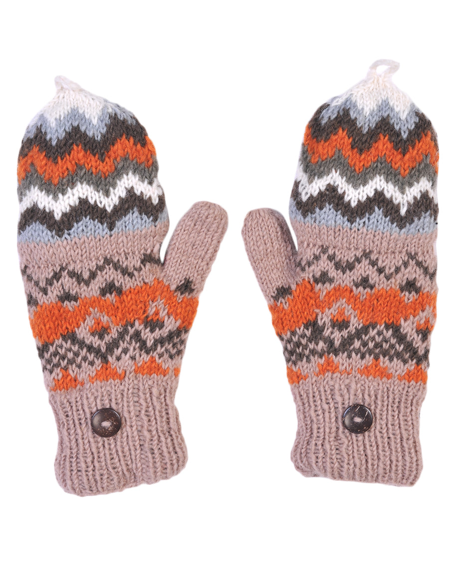 Tribal Pattern Woolen Hunter Gloves