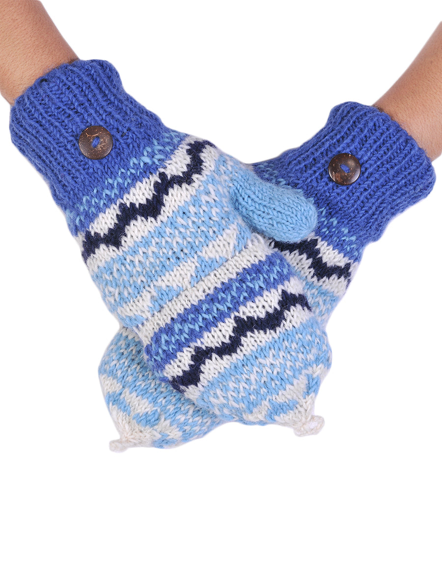 Tribal Pattern Woolen Hunter Gloves