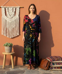 The Collection Royal 3/4 Sleeve Tie-Dye Maxi Dress