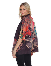 Palila Zip Up Oriental Print Cape