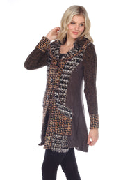 Palila Brown Tweed Sweater Coat