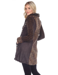 Palila Brown Tweed Sweater Coat