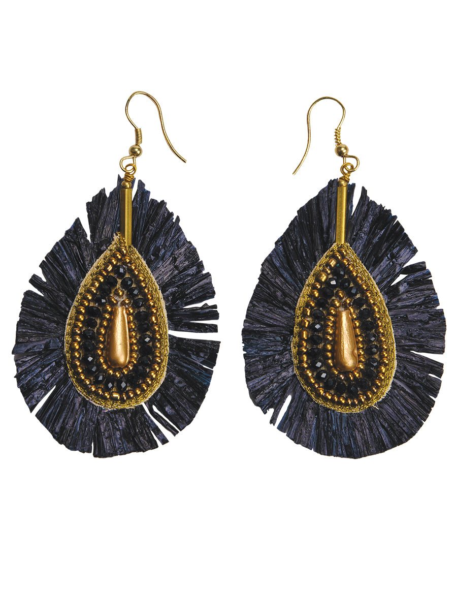 Teardrop Earring Black