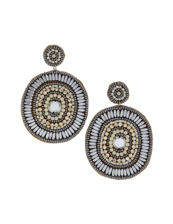 Round Beaded Stud Gold