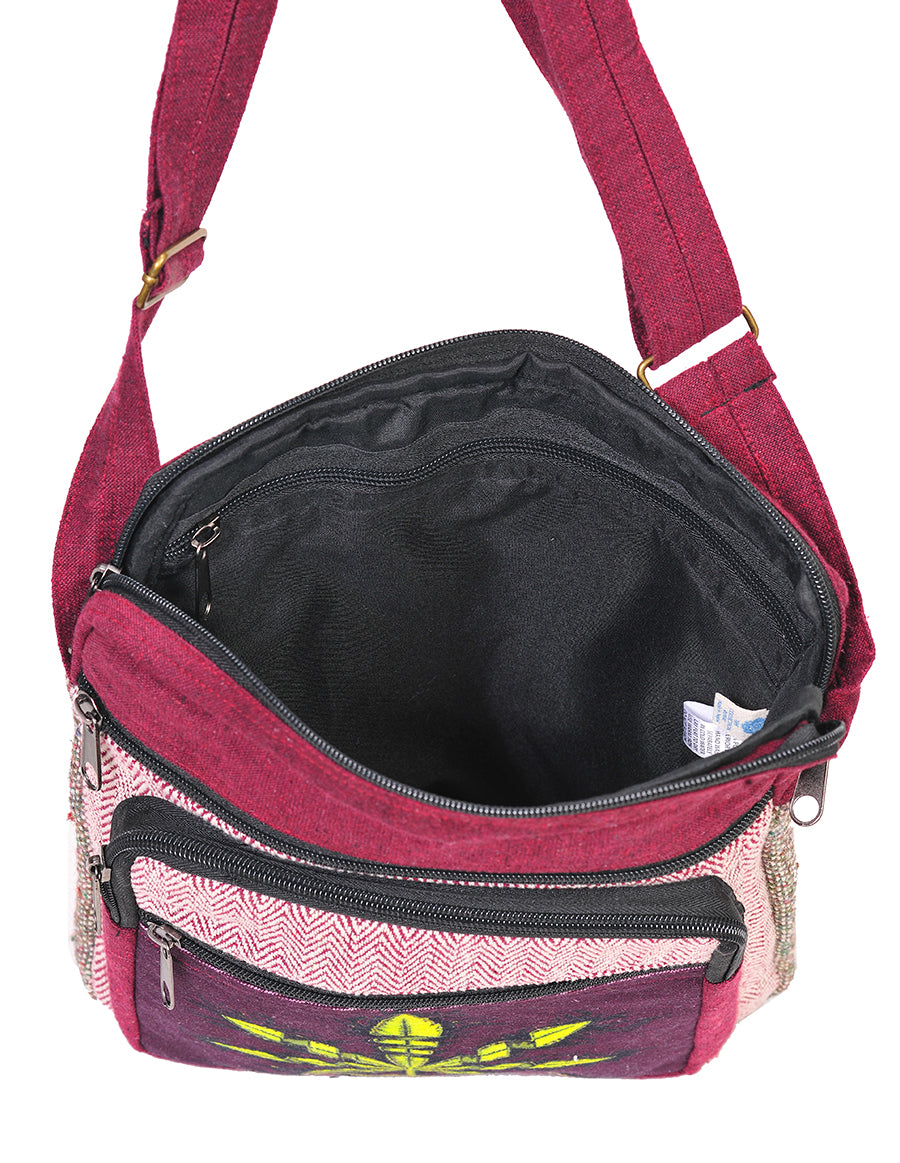 Cotton and Hemp Flap Messenger Bag