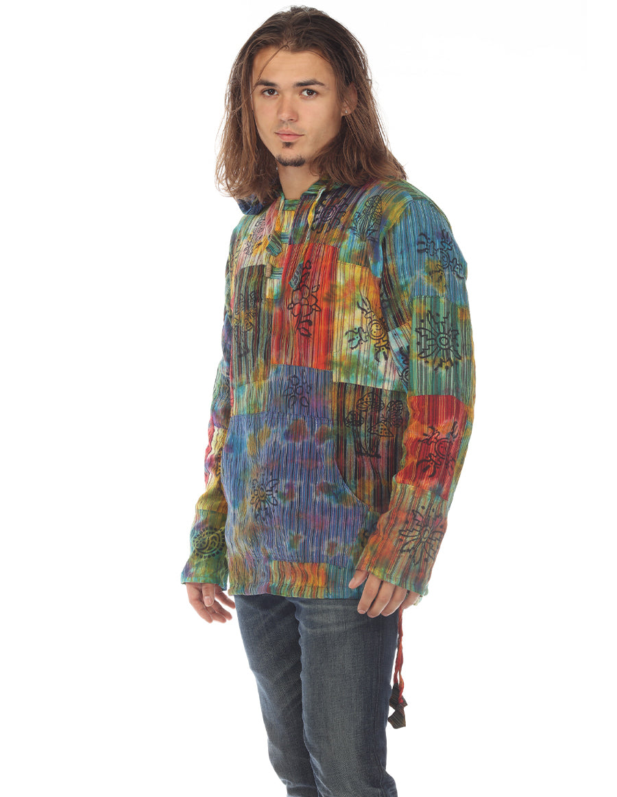 Tie Dye Khaddar Patch Unisex Hoodie