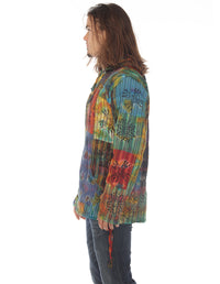 Tie Dye Khaddar Patch Unisex Hoodie