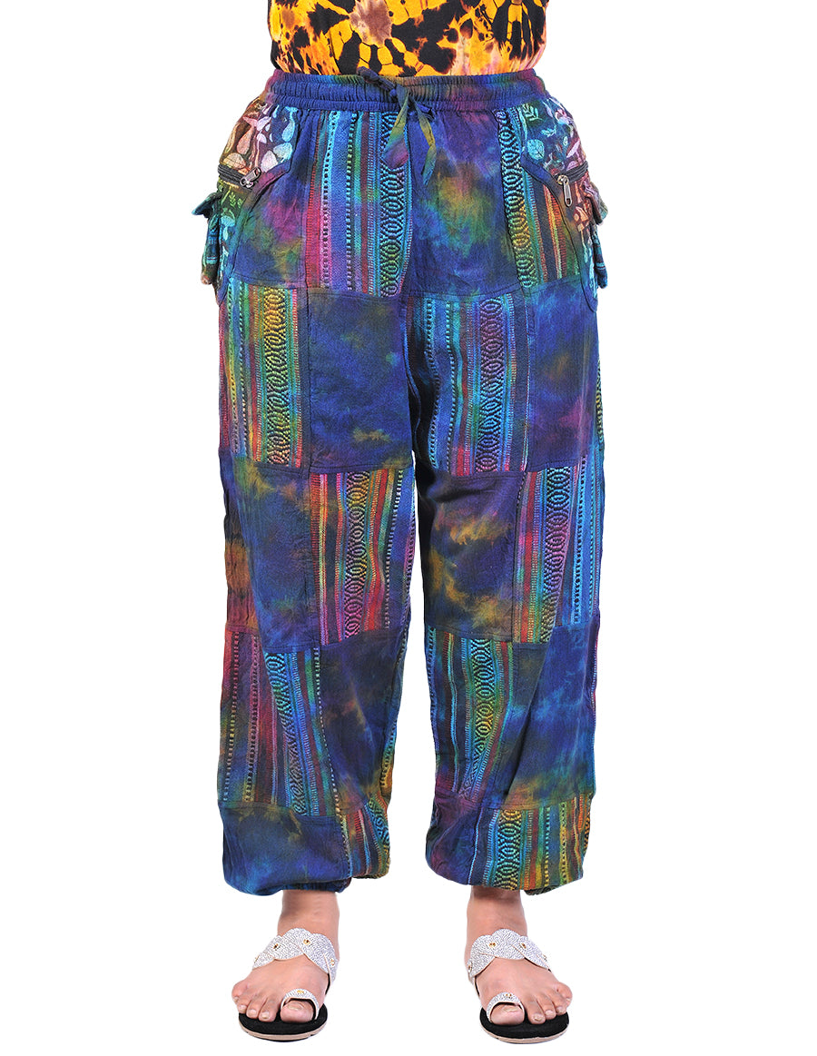 Cotton Tie Dye Patches Unisex Joggers