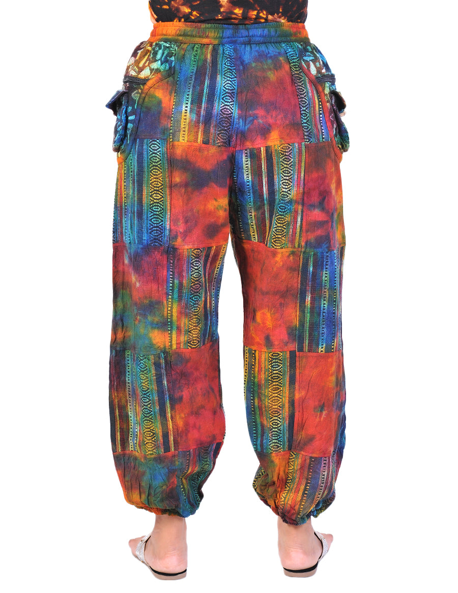 Cotton Tie Dye Patches Unisex Joggers