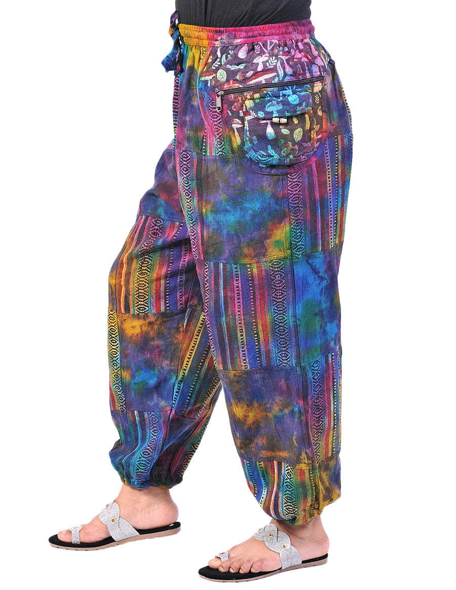 Cotton Tie Dye Patches Unisex Joggers