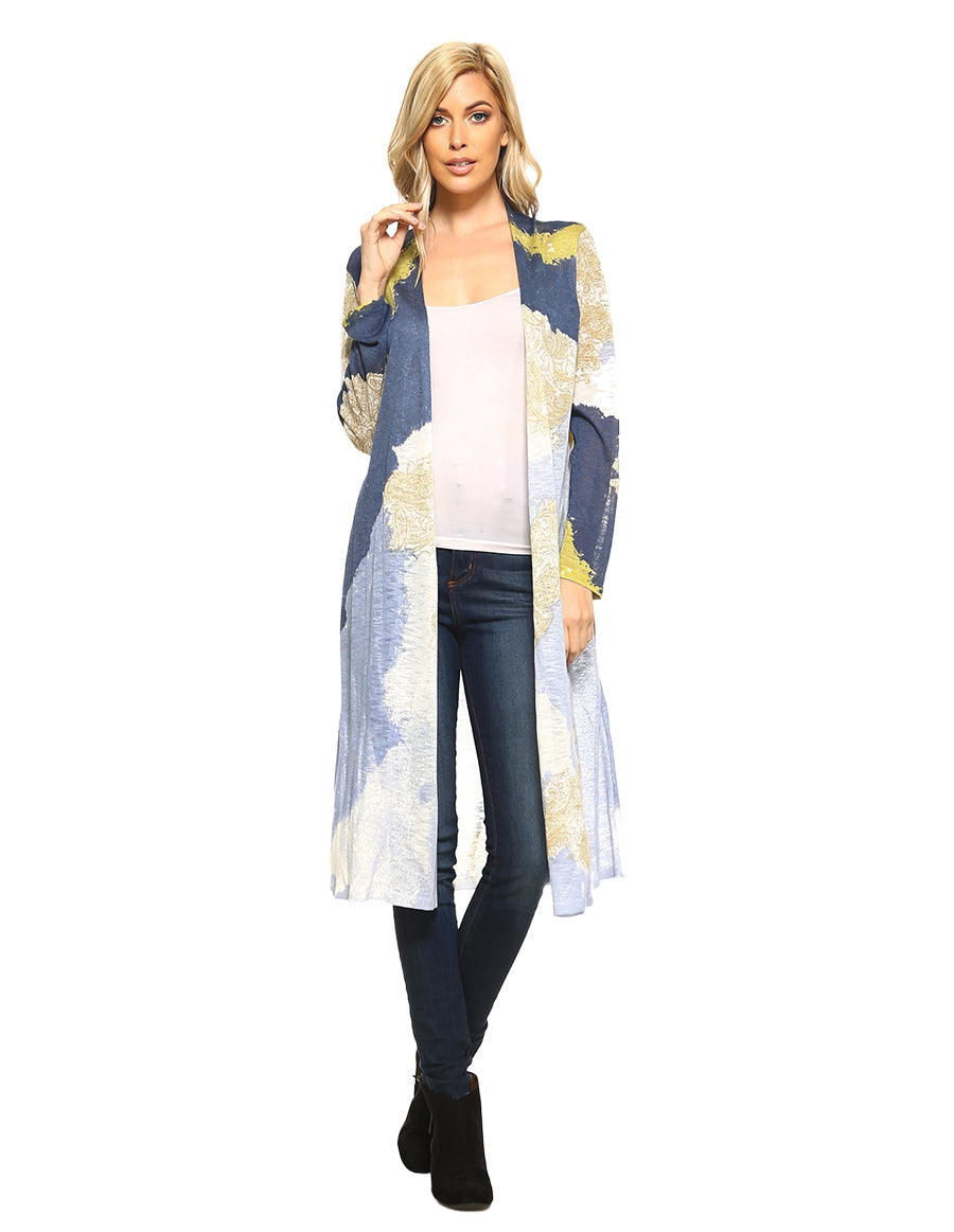 Artistic Print Blue Duster