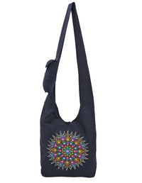 Black Mandala Printed Hobo Bag