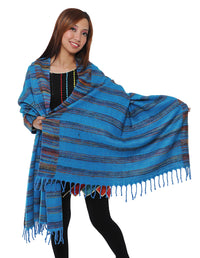 Striped Wool Poly Shawl