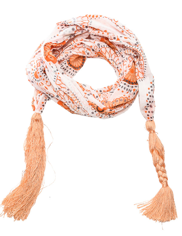 Braided Tassel Cotton Scarf